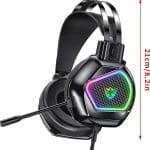 Noise Audio Canceling Control RGB Headphones Over-Ear USB Mic Headset
